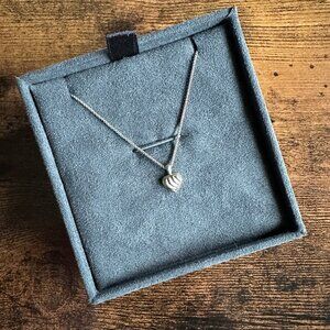 David Yurman Kids Cable Two-Tone Heart Pendant Necklace w/ 18K Gold